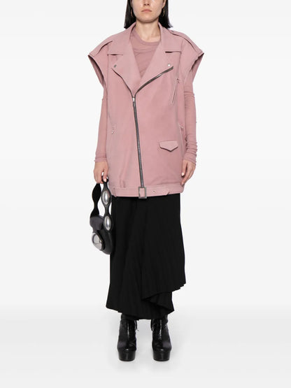 Biker-Style Leather Waistcoat