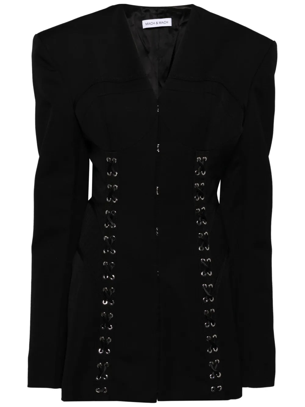 Corset Hook-And-Eye Wool Mini Dress