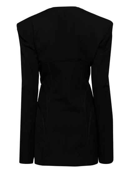 Corset Hook-And-Eye Wool Mini Dress
