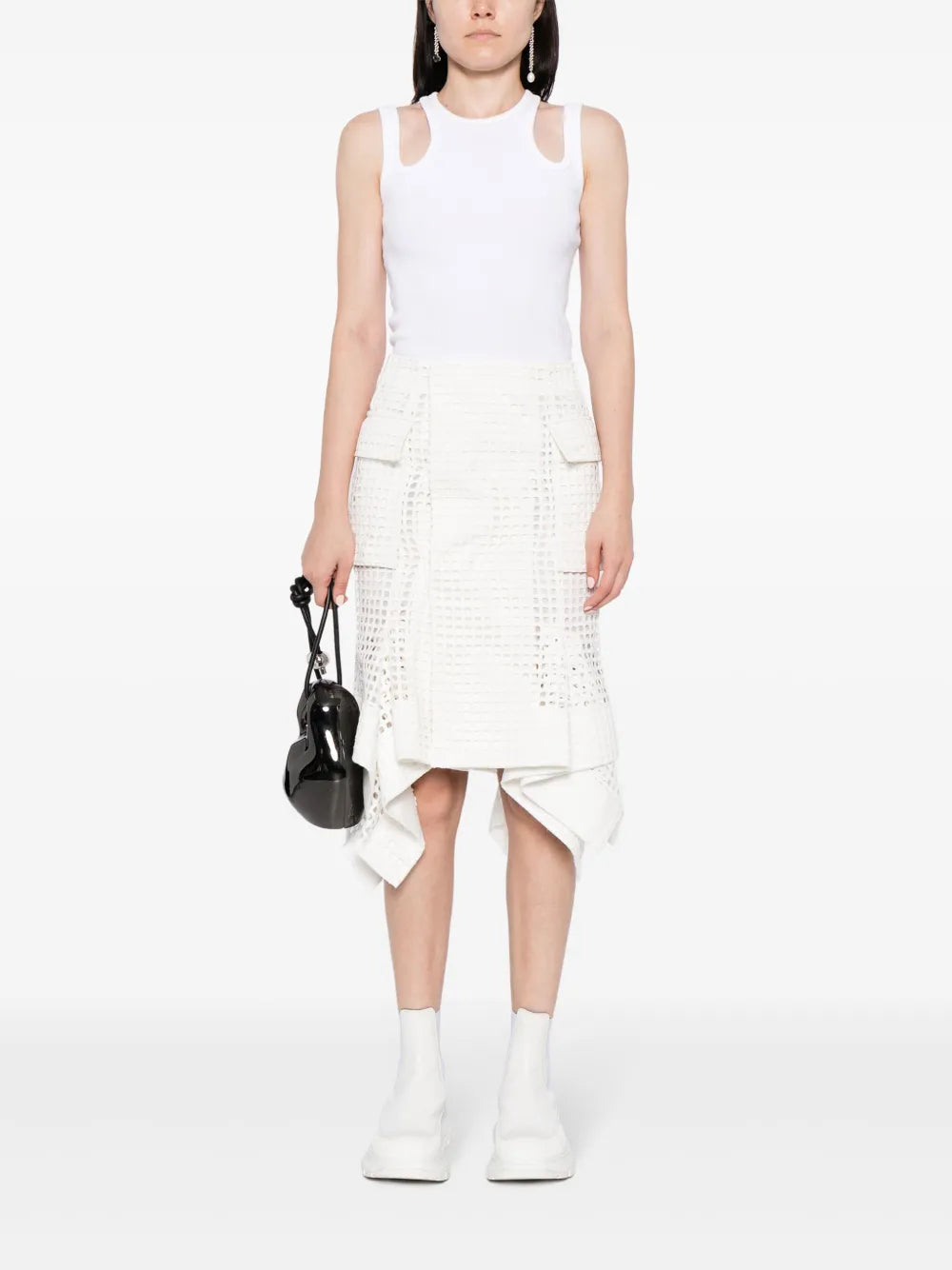 Handkerchief Cotton Midi Skirt