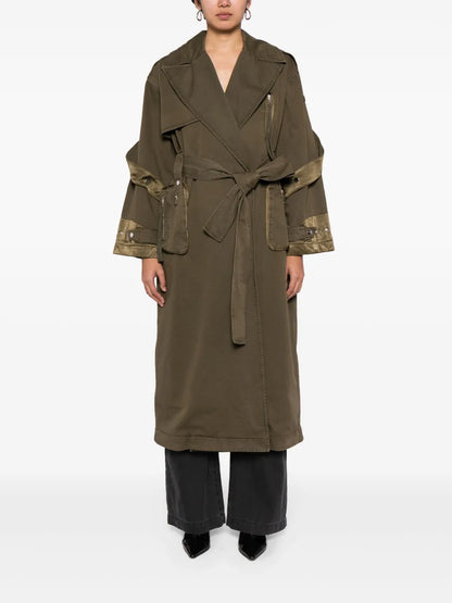 Panelled Belted Cotton Trench Coat