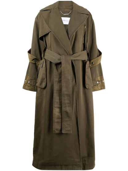 Panelled Belted Cotton Trench Coat