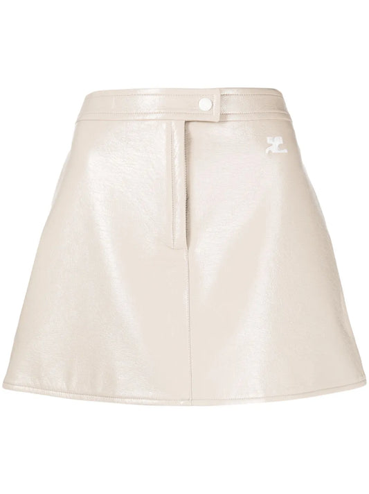 Logo-Appliqué High-Waisted Mini Skirt
