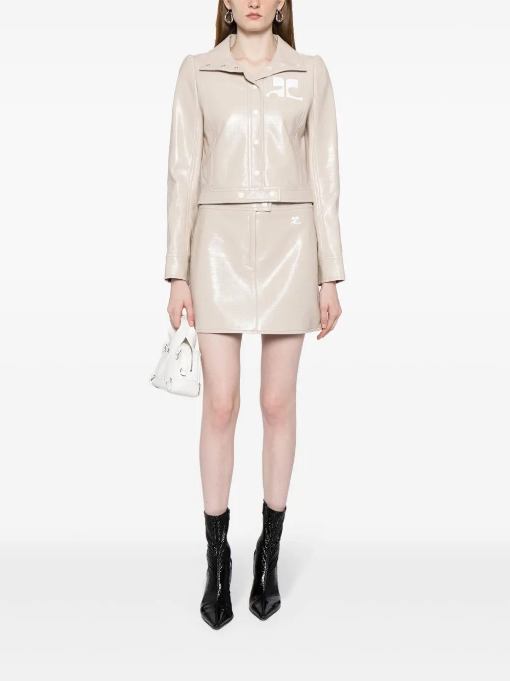 Logo-Appliqué High-Waisted Mini Skirt
