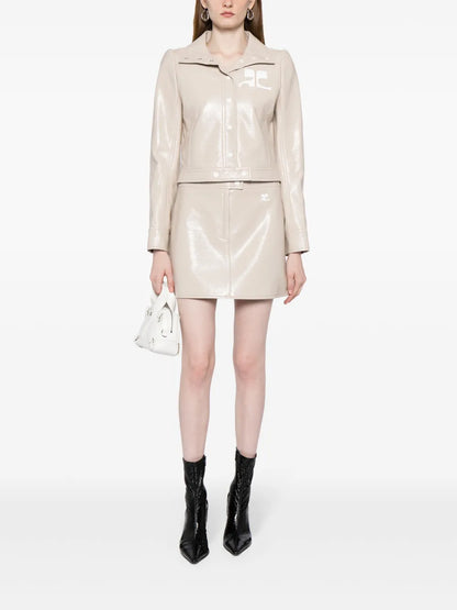 Logo-Appliqué High-Waisted Mini Skirt