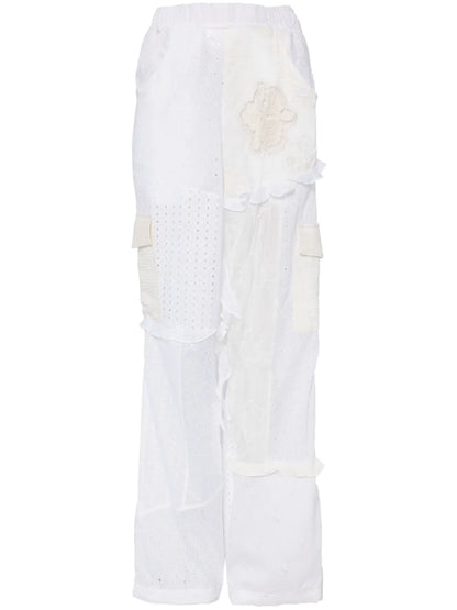 Panelled Broderie-Anglaise Cargo Trousers