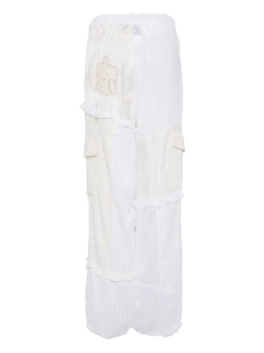 Panelled Broderie-Anglaise Cargo Trousers