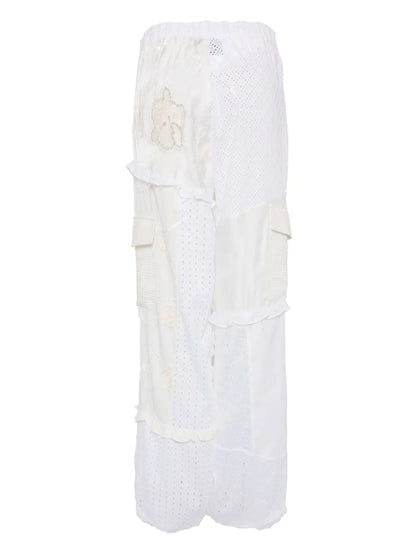 Panelled Broderie-Anglaise Cargo Trousers