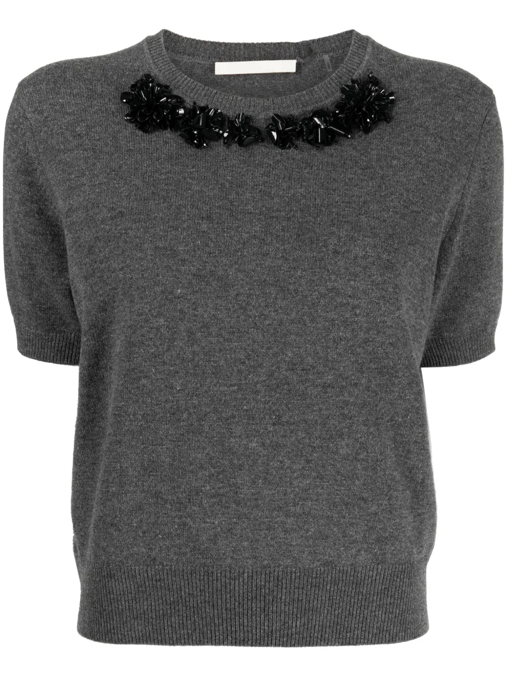 Floral-Applique Wool-Cashmere Jumper