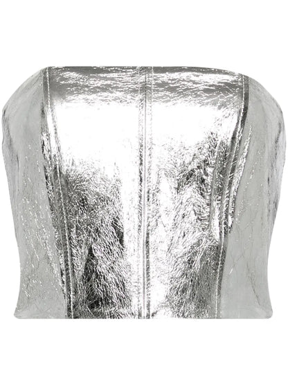Bandeau Leather Crop Top