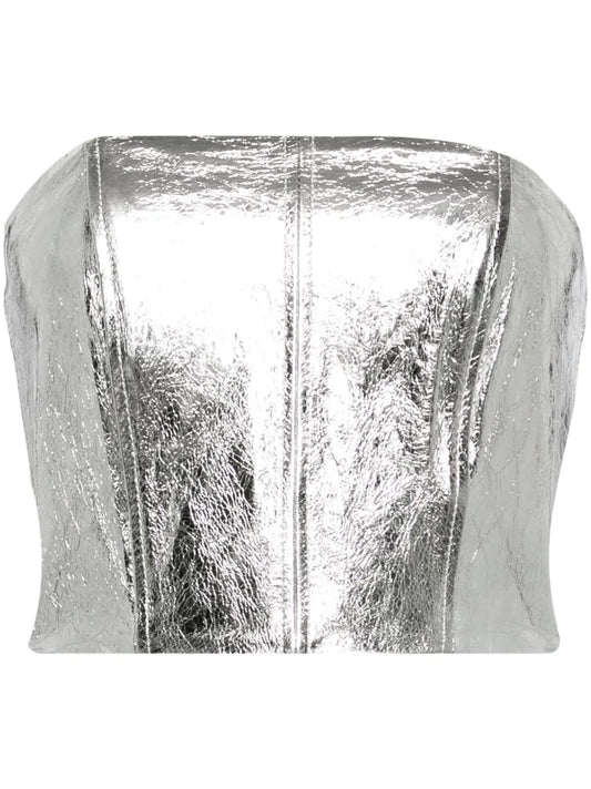 Bandeau Leather Crop Top