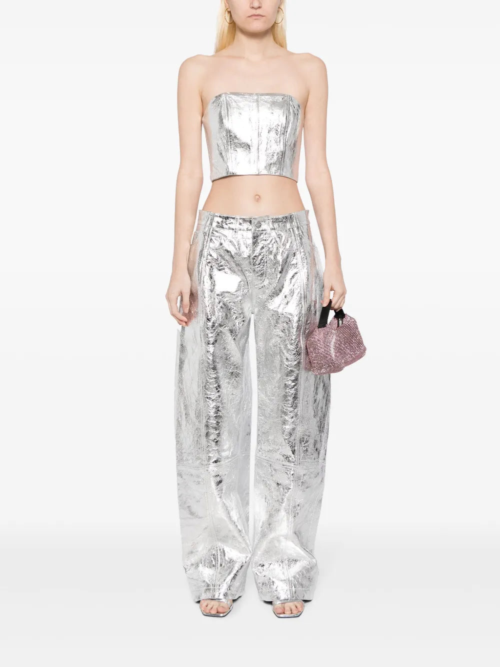 Bandeau Leather Crop Top