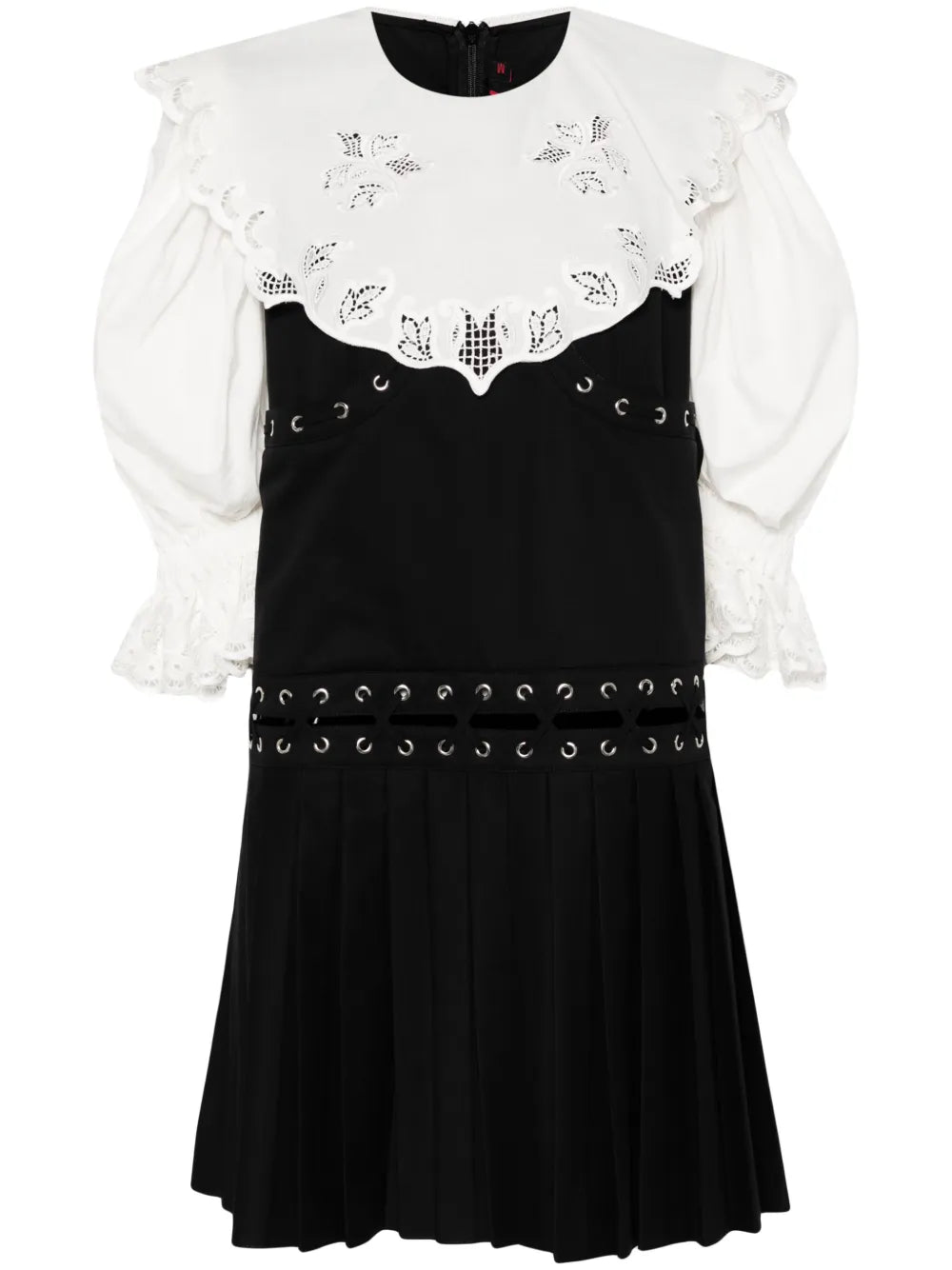 Lace-Up Cotton Minidress