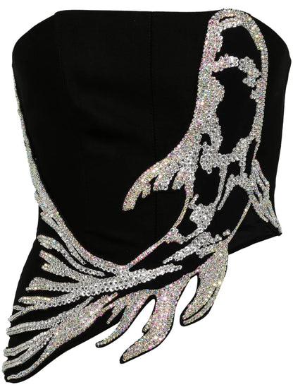 Koi Fish-Appliqué Crop Top