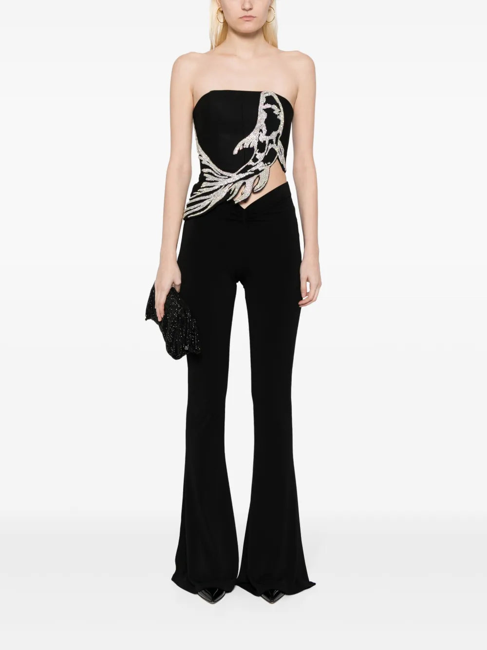 Koi Fish-Appliqué Crop Top