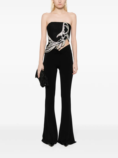 Koi Fish-Appliqué Crop Top
