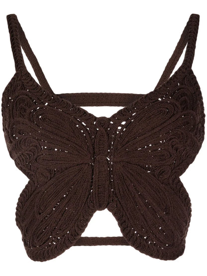 Butterfly Crochet Cropped Top