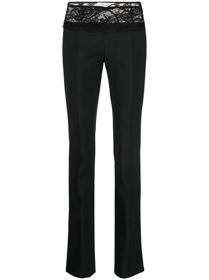 Lace-Detail Tapered Trousers
