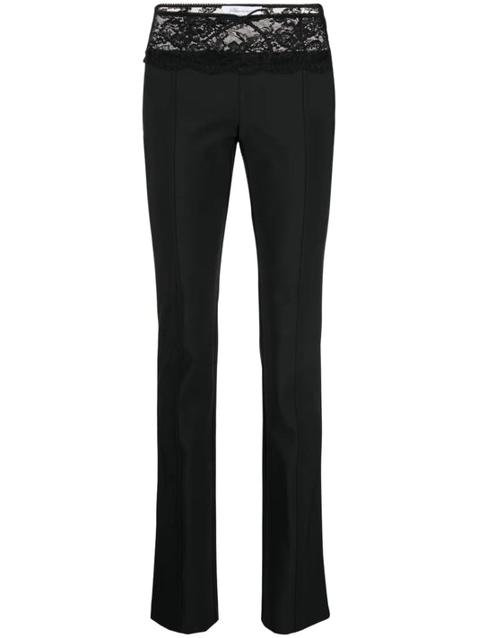 Lace-Detail Tapered Trousers