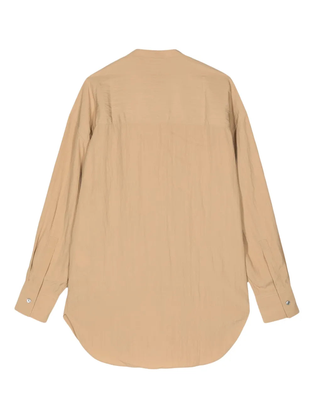 Long-Sleeve Band-Collar Blouse