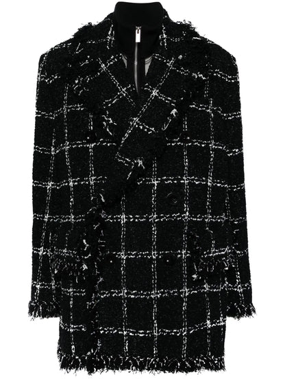 Fringed-Edge Tweed Jacket