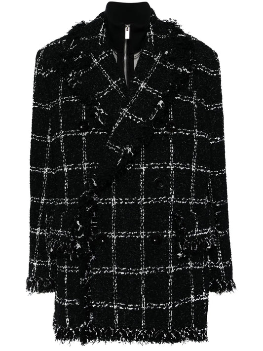 Fringed-Edge Tweed Jacket