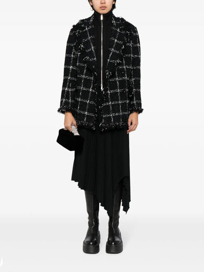 Fringed-Edge Tweed Jacket