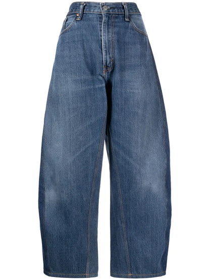 Panelled Tapered Cropped Jeans