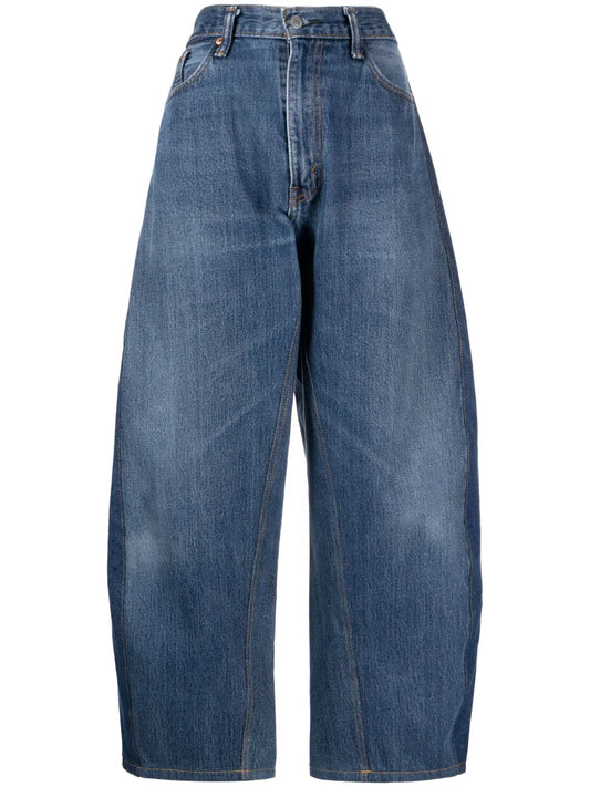 Panelled Tapered Cropped Jeans