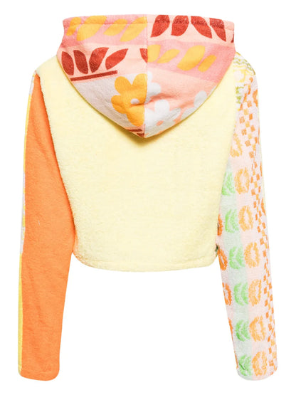 Colour-Block Terry-Cloth Hoodie