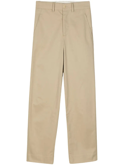 High-Rise Straight-Leg Cotton Trousers