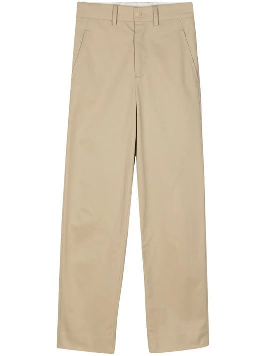 High-Rise Straight-Leg Cotton Trousers