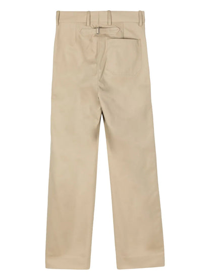 High-Rise Straight-Leg Cotton Trousers