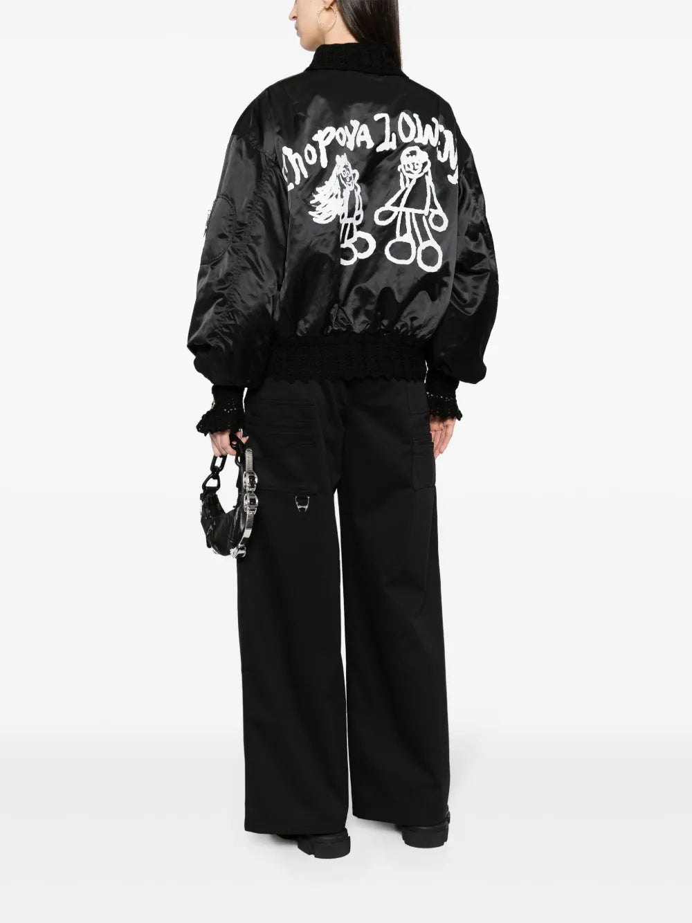 Graphic-Print Zip-Up Bomber Jacket