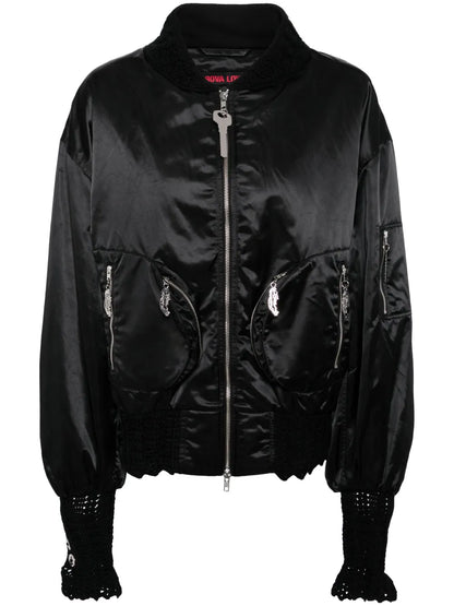 Graphic-Print Zip-Up Bomber Jacket