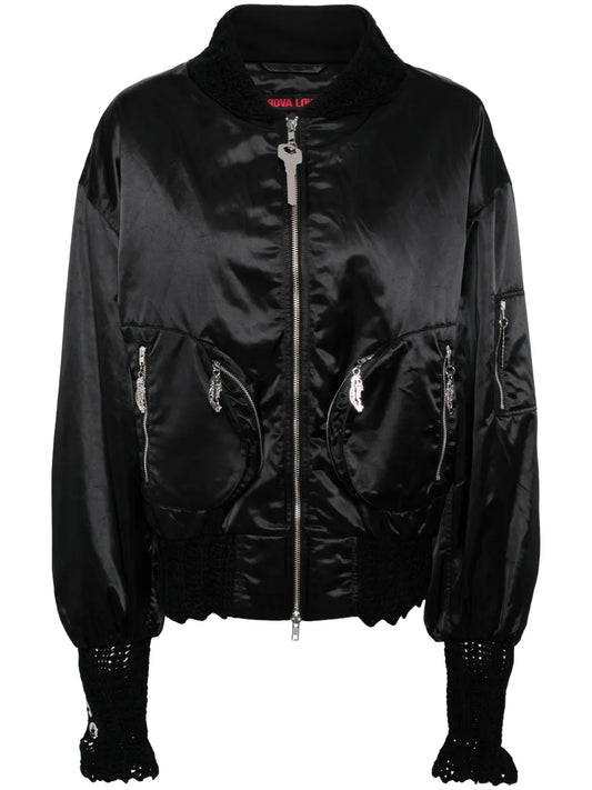 Graphic-Print Zip-Up Bomber Jacket