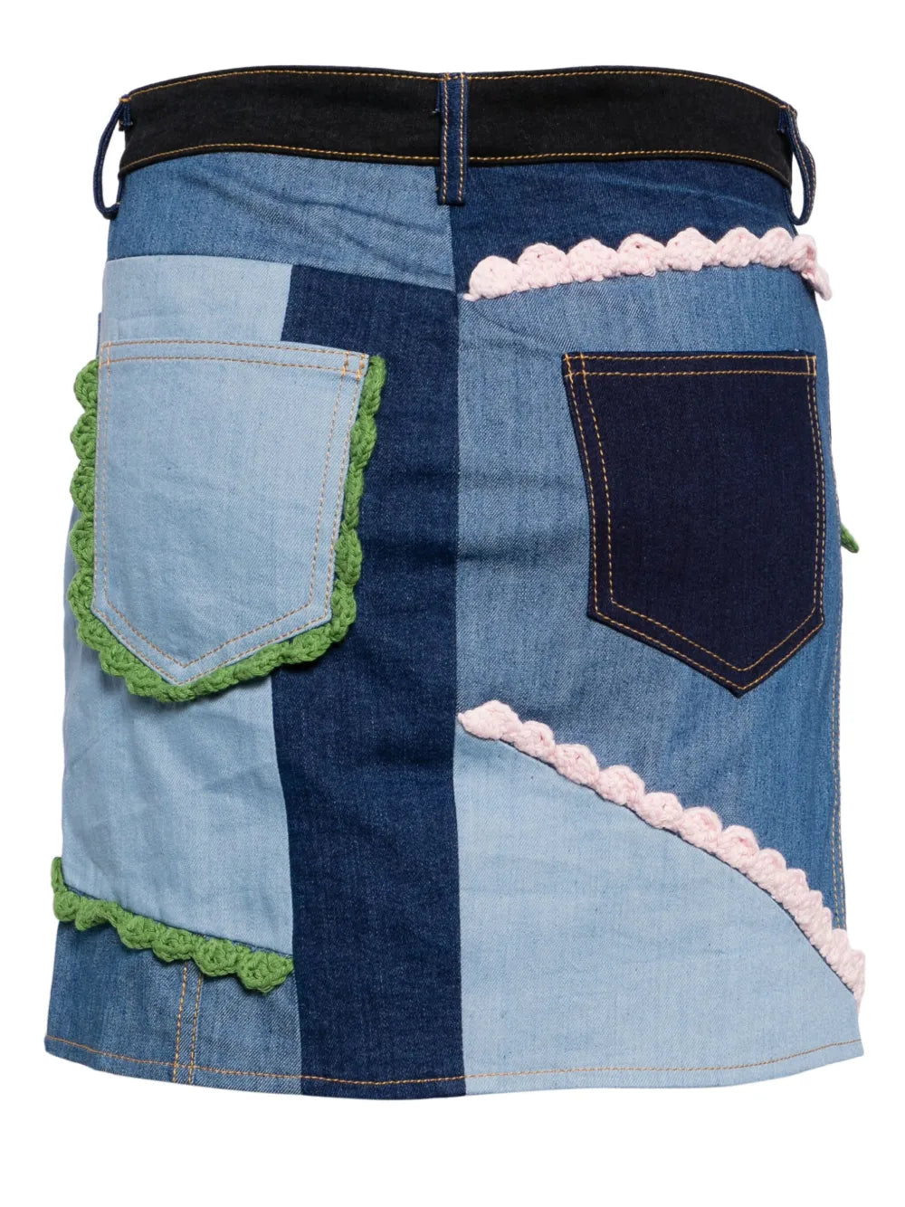 Patchwork Denim Miniskirt