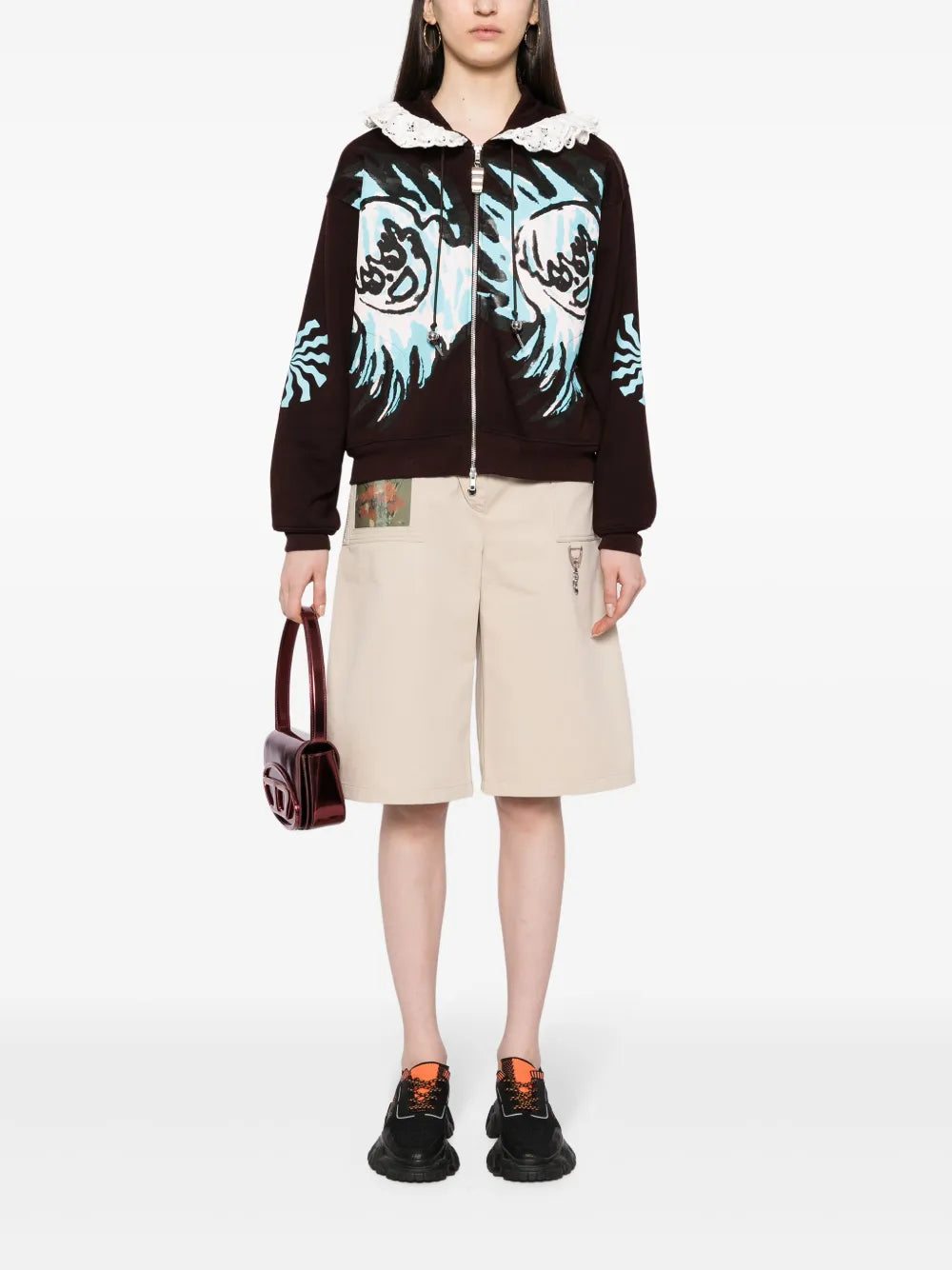 Wide-Leg Cotton Shorts