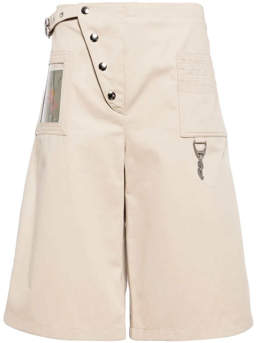 Wide-Leg Cotton Shorts