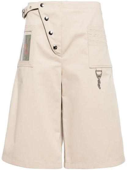 Wide-Leg Cotton Shorts