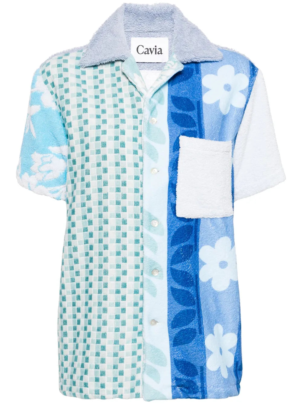 Colour-Block Terry-Cloth Shirt