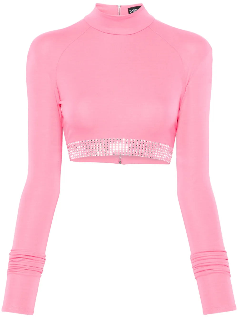 Rhinestone-Embellished Crop Top