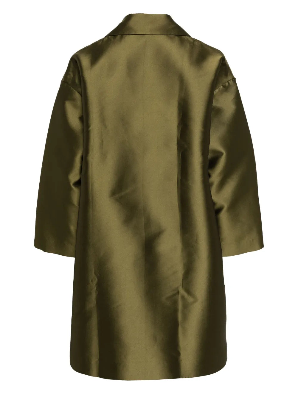 Floral-Motif Satin Coat