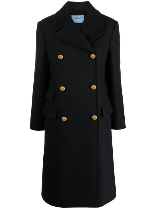 Virgin Wool Double-Breasted Coat