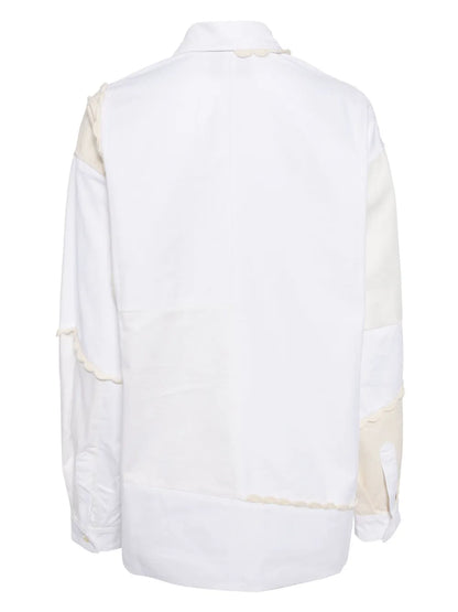 Panelled Crochet-Trim Shirt