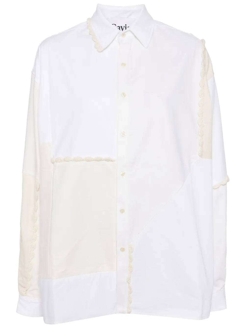 Panelled Crochet-Trim Shirt