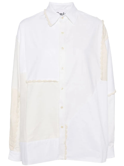 Panelled Crochet-Trim Shirt