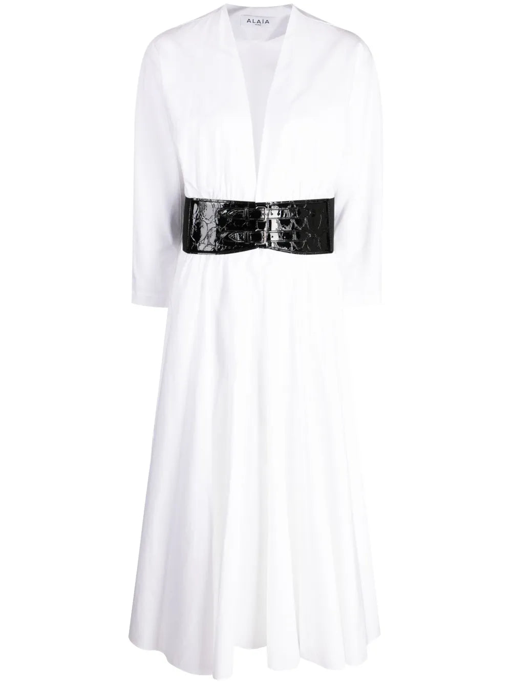 Belted Cotton Midi Dress
