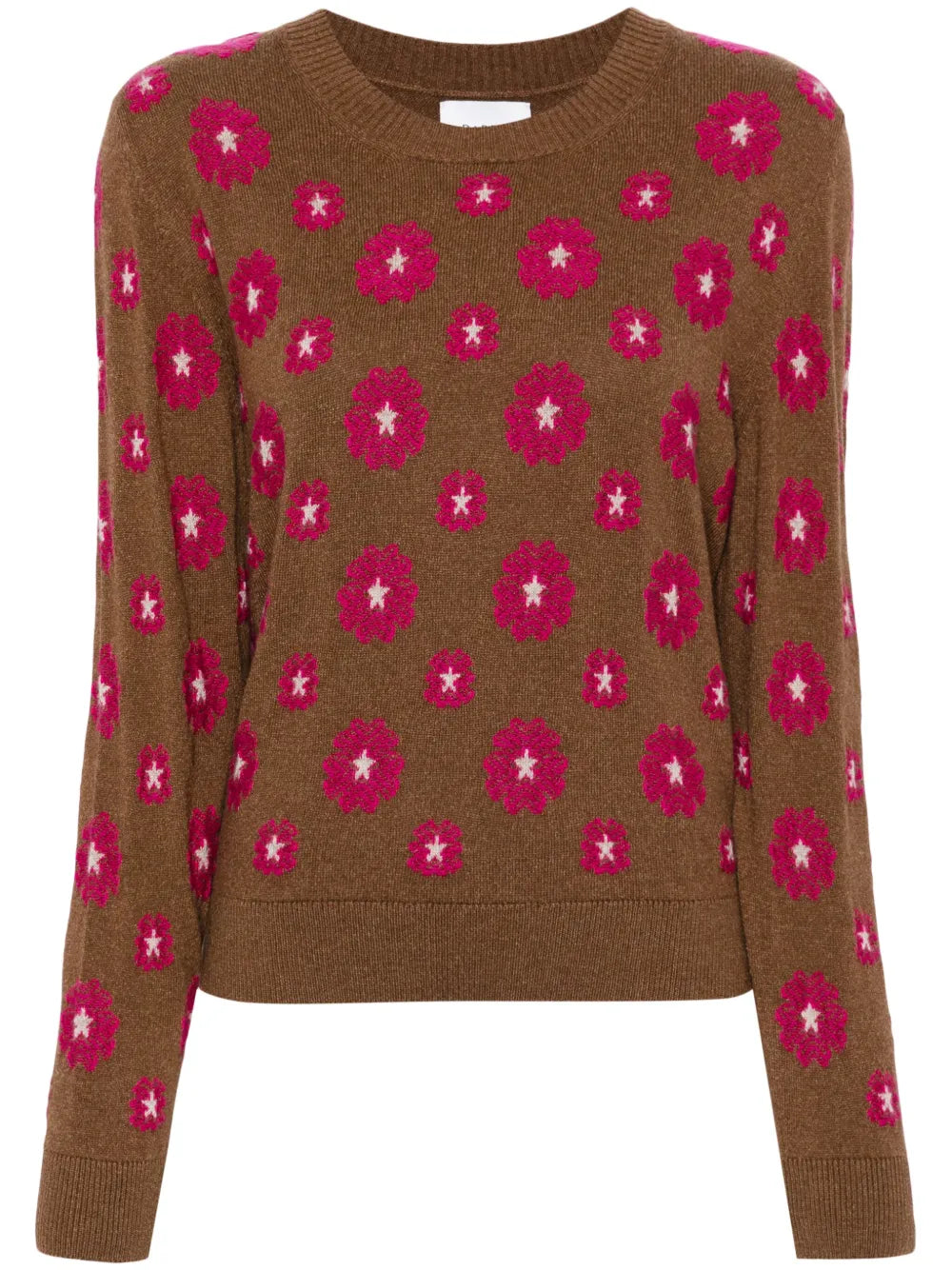 Floral-Intarsia Crew-Neck Jumper