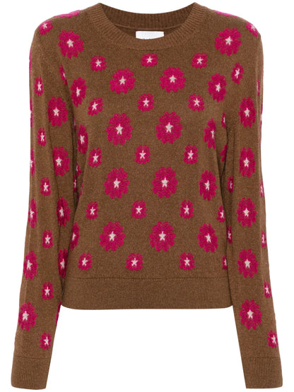 Floral-Intarsia Crew-Neck Jumper